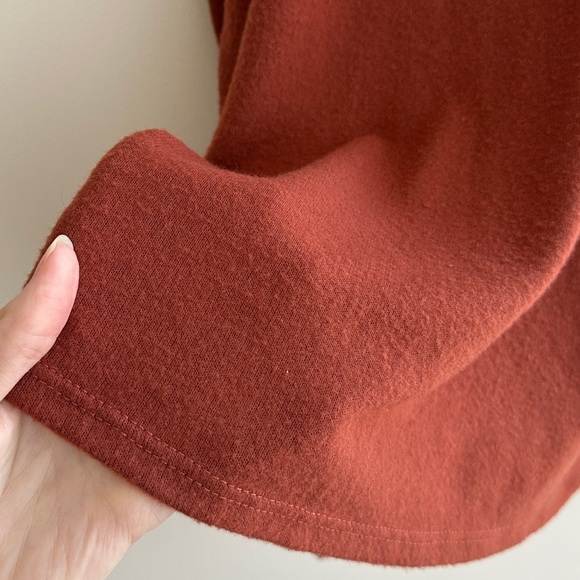 Green Envelope Terracotta/Sienna Orange Cold Shoulder Soft Blouse, Medium - Picture 12 of 14